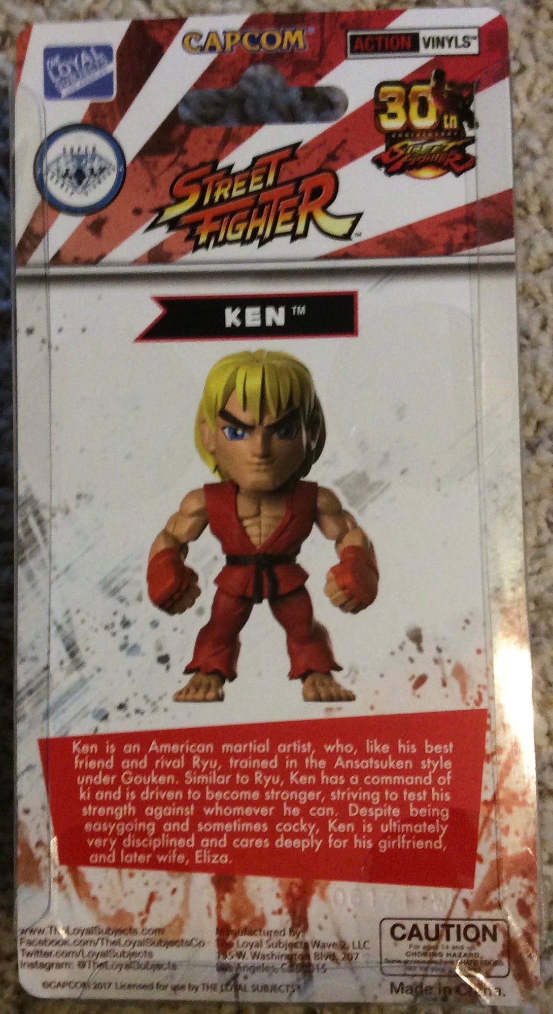The Loyal Subjects SDDC Action Vinyls Street Fighter Clear Black Ken Figure