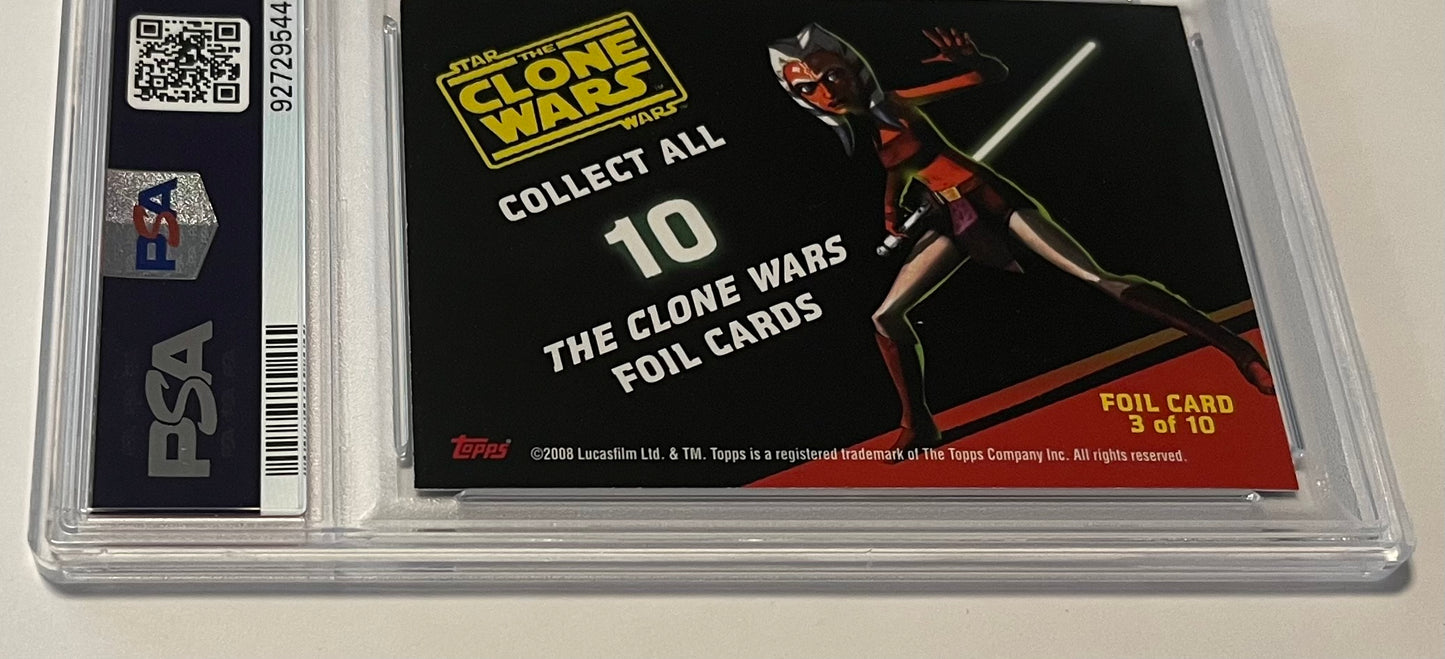 2008 Topps Star Wars The Clone Wars Ahsoka Foil Cards #3 NM (PSA 7)