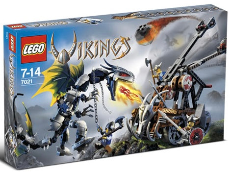 LEGO Vikings Viking Double Catapult VS. the Armoured Ofnir Dragon Set 7021