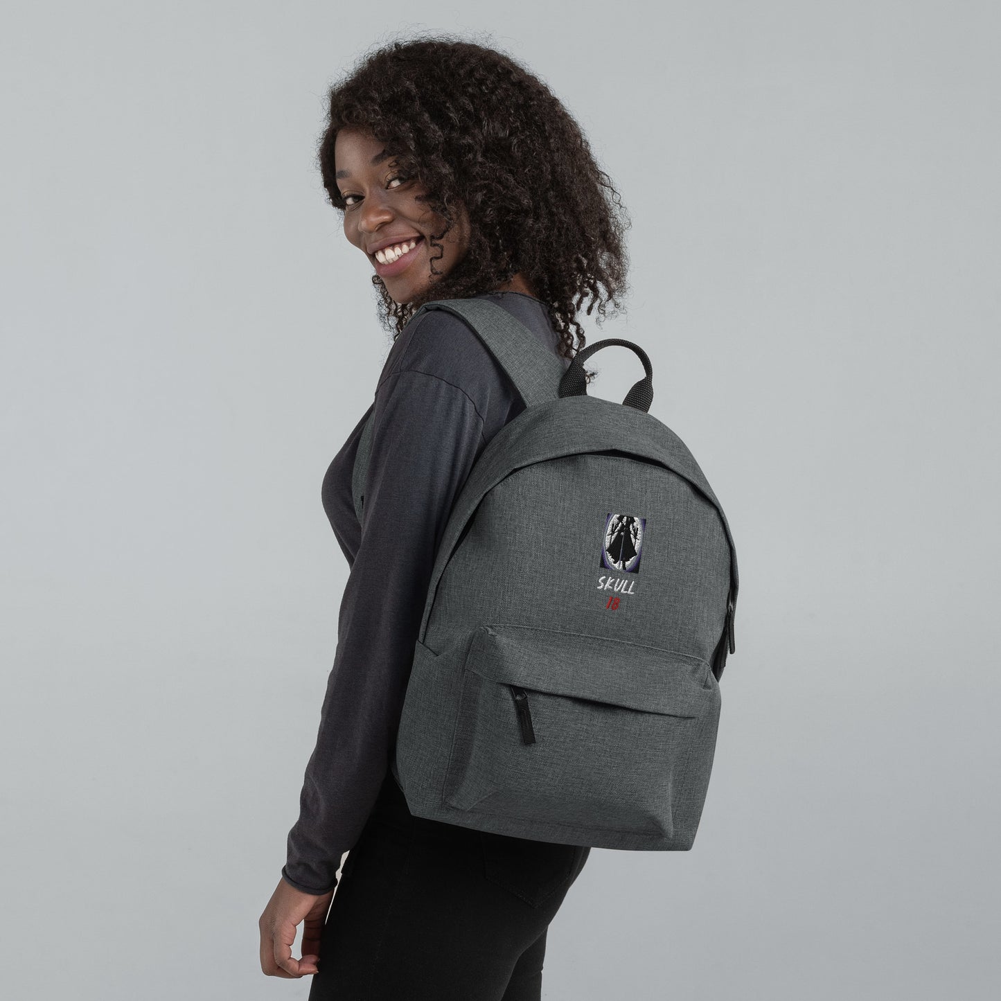 Skull Number 18 Embroidered Backpack
