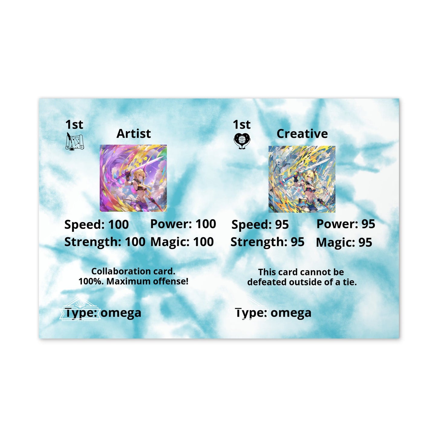Prototype Kawieshans Collectible Trading Card Game 1st Edition Omega Cards Artist / Creative (Uncut)
