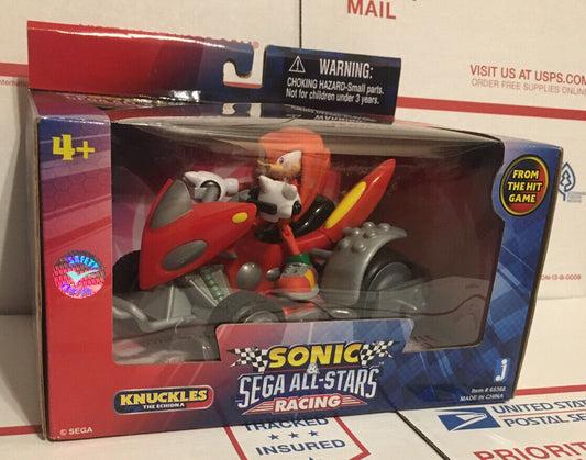 Jazwares 3" Inch Sonic and Sega All-Stars Racing Knuckles Action Figure With Quad