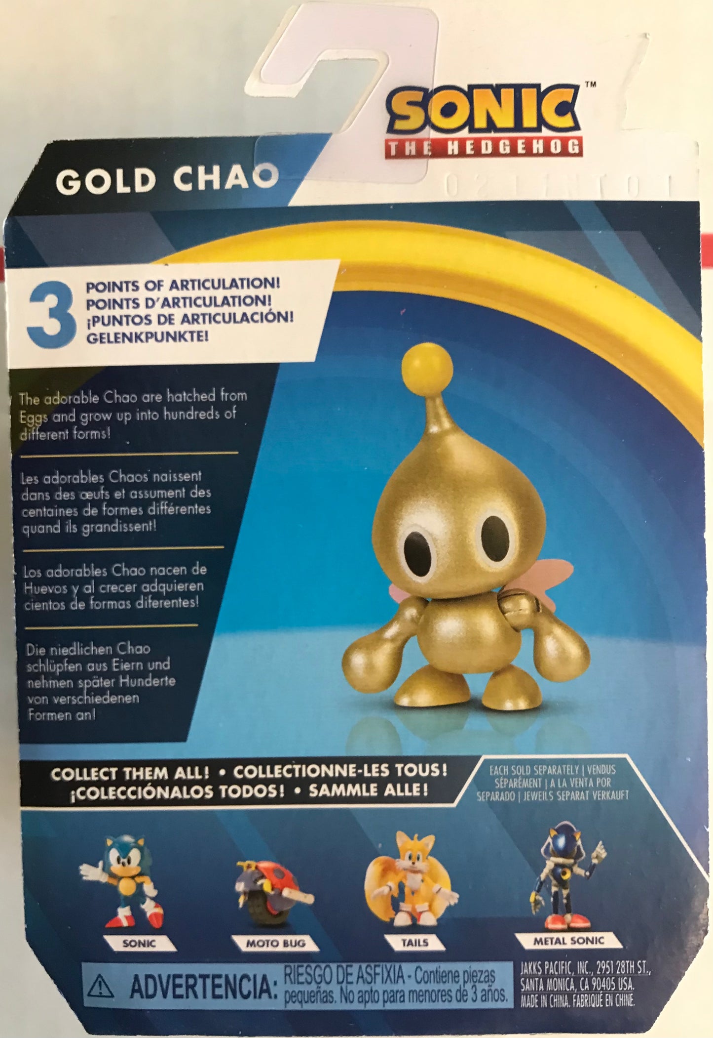 Jakks Sonic 2.5" Inch Articulated Figure Wave 3 Gold Chao