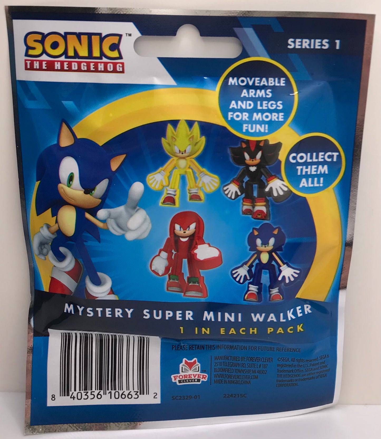 Forever Clever Mystery Super Mini Walker Sonic the Hedgehog Blind Bag Series 1 Random Figure