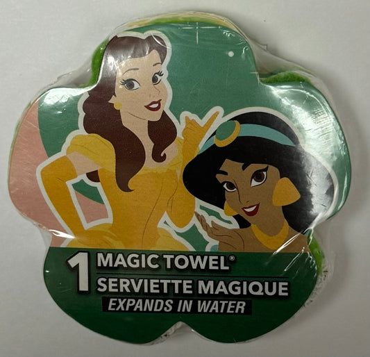 Peachtree Playthings Disney Princess Aladdin Jasmine & Bella Magic Towel Serviette Magique (Expands in Water)