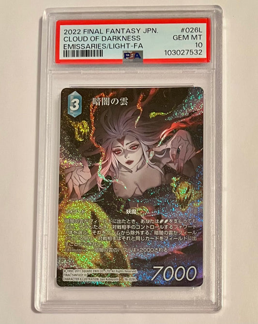 2022 Final Fantasy TCG III Cloud of Darkness Emissaries of Light Full Art #026L Japanese GEM-MT (PSA 10)