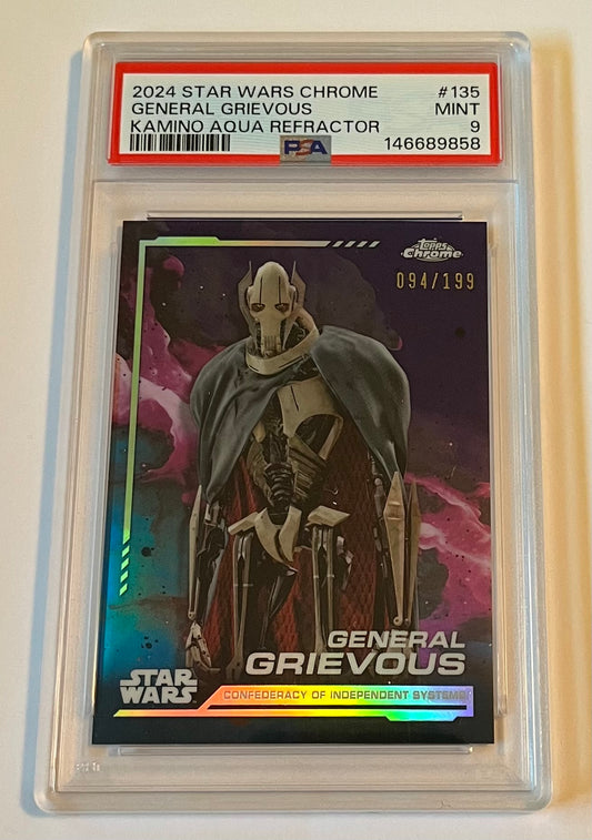 2024 Topps Chrome Star Wars General Grievous Kamino Aqua Refractor 094/199 #135 MINT (PSA 9)