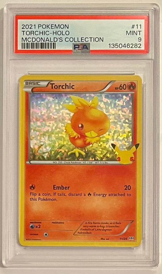 2021 Pokémon TCG McDonald’s Collection 25th Anniversary Torchic #11 Holo MINT (PSA 9)