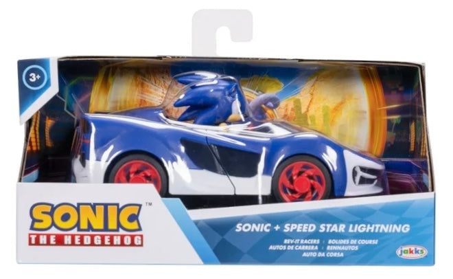Jakks Sonic Racing Cross Worlds 2.5” Sonic + Speed Star Lightning