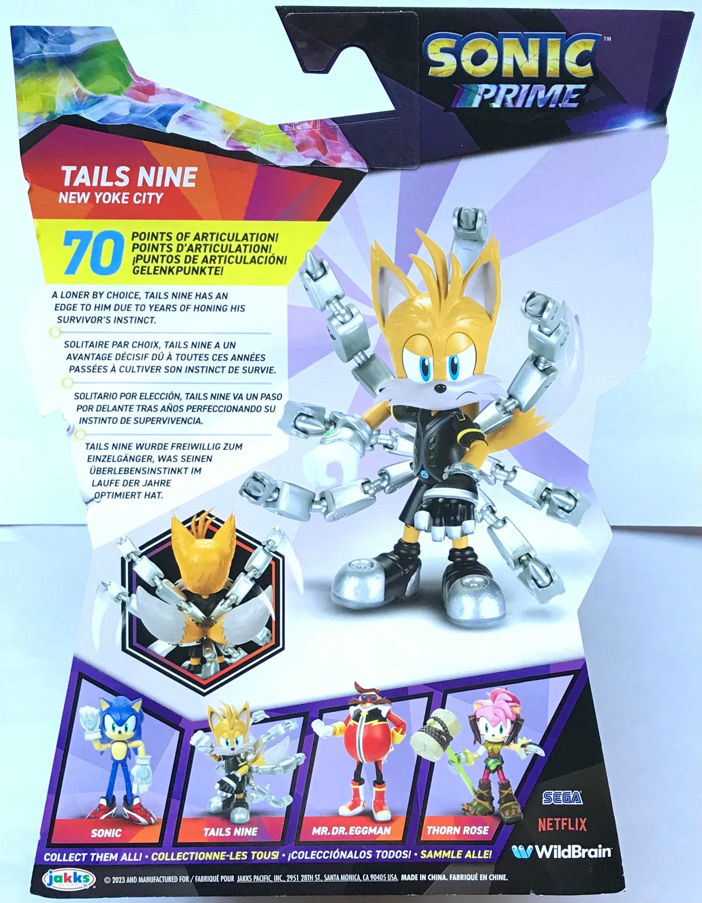 Jakks Netflix Sonic Prime Tails Nine New Yoke City 5” Inch Figure (Damaged Box)