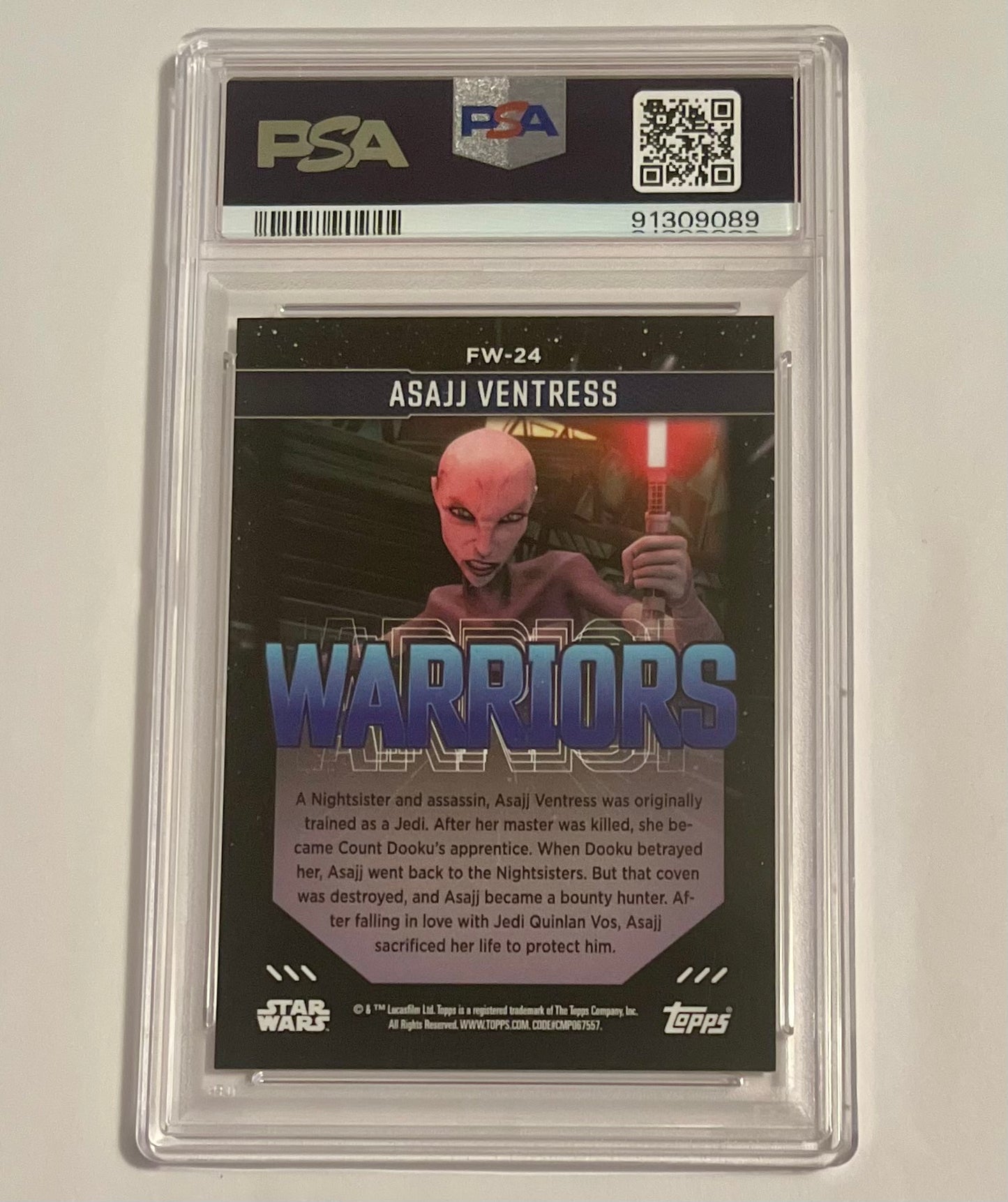2023 Topps Finest Warriors Star Wars Asajj Ventress Gold 33/50 #FW24 MINT (PSA 9)