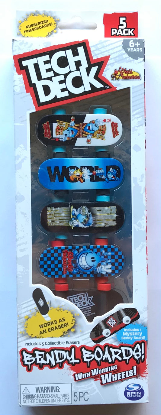 Tech Deck World Industries Eraser Bendy Boards with Working Wheels 5-Pack