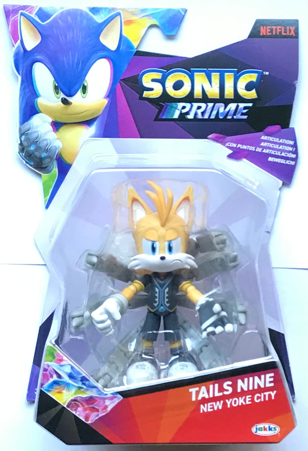 Jakks Netflix Sonic Prime Tails Nine New Yoke City 5” Inch Figure