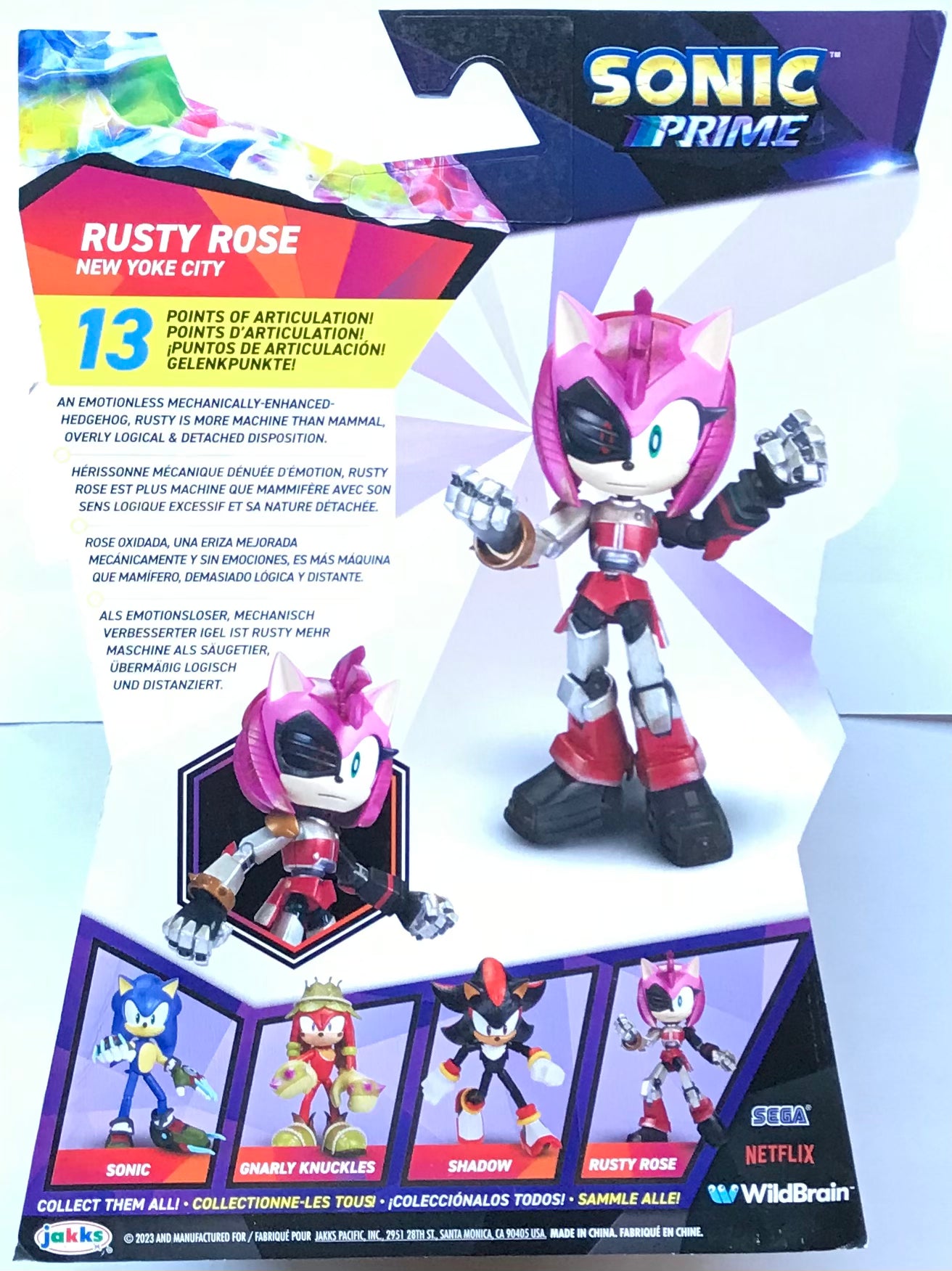 Jakks Netflix Sonic Prime Rusty Rose New Yoke City 5” Inch Figure