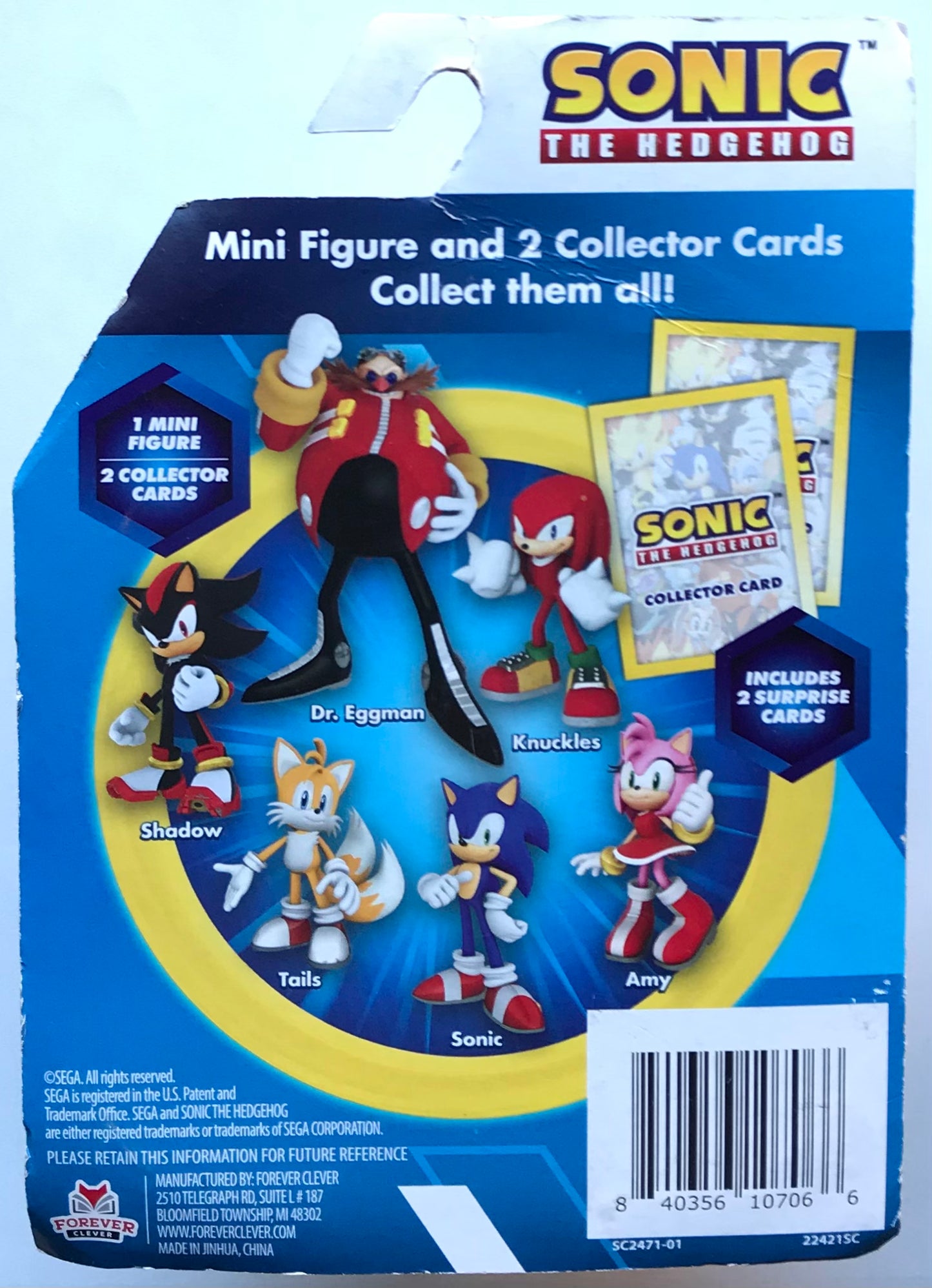 Dr. Eggman Mini Figure and 2 Collector Cards (B Condition)