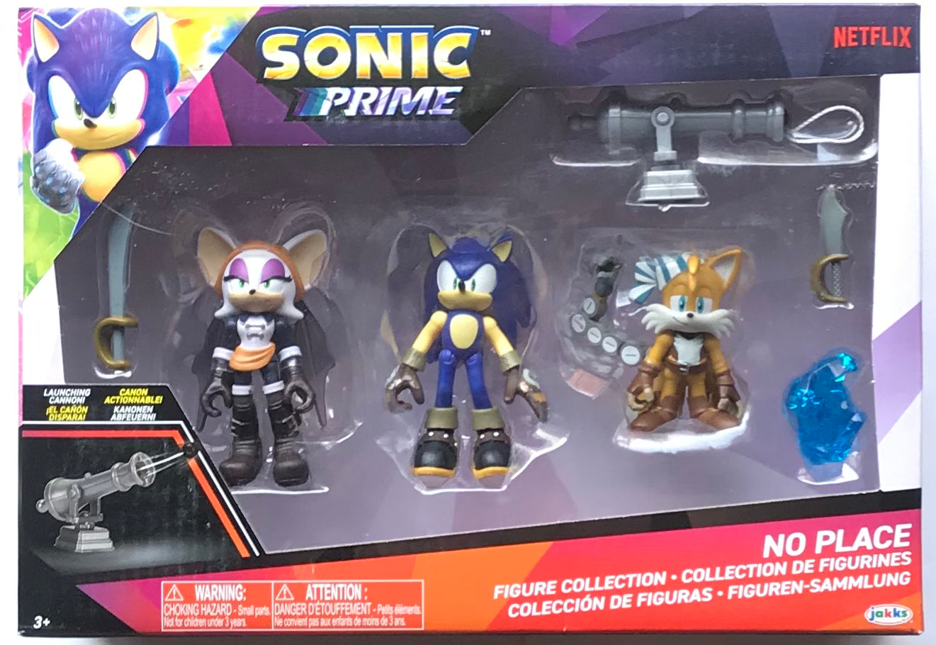 Jakks Netflix Sonic Prime No Place 3” In Figure Collection 3-Pack