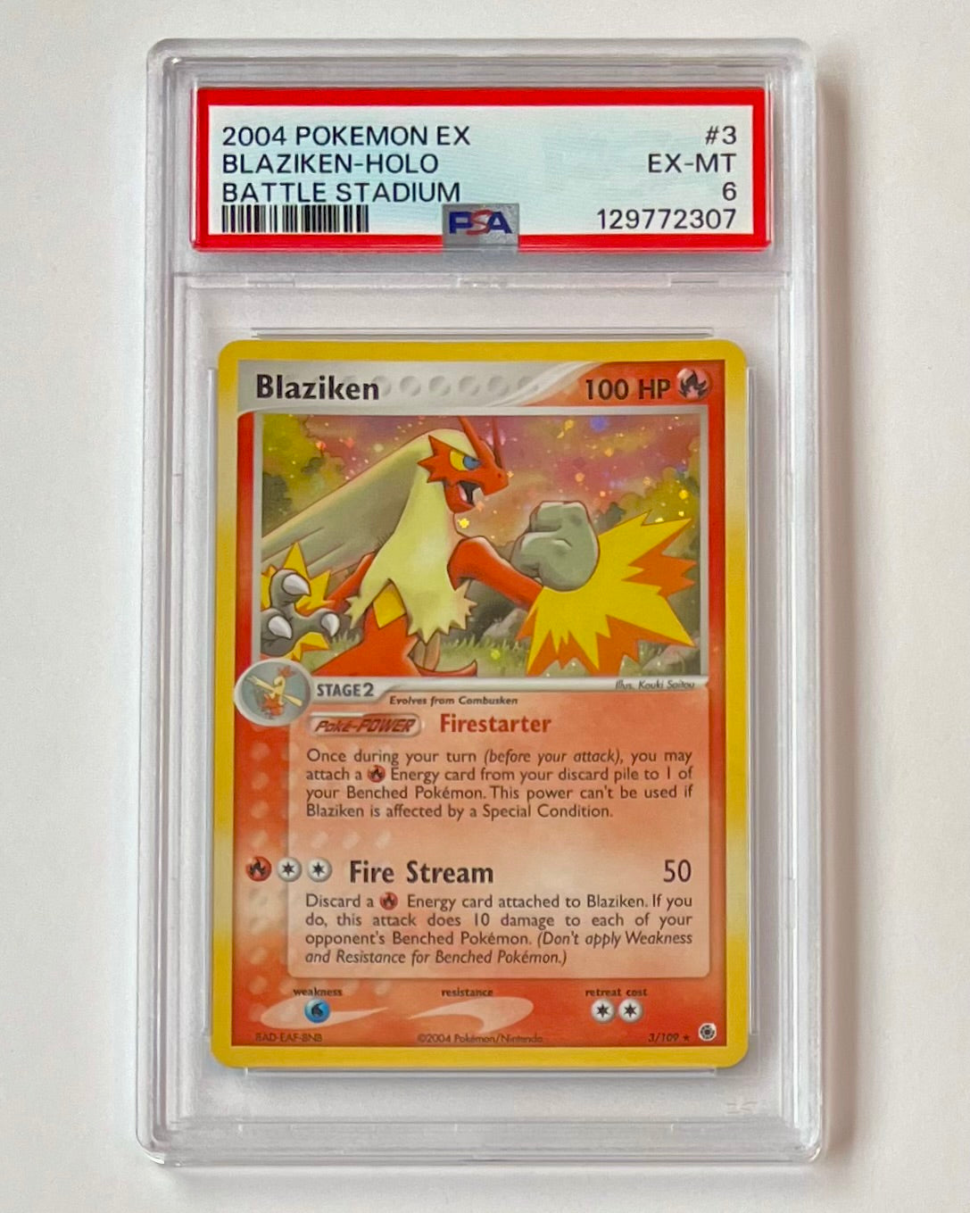2004 Pokémon TCG EX Battle Stadium Blaziken #3 Holo EX-MT (PSA 6)