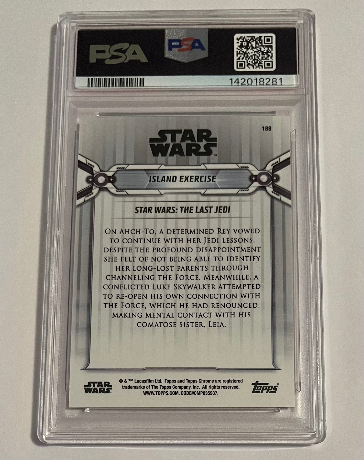 2019 Topps Chrome Legacy Star Wars Island Exercise Orange Refractor 18/25 #188 NM (PSA 7)