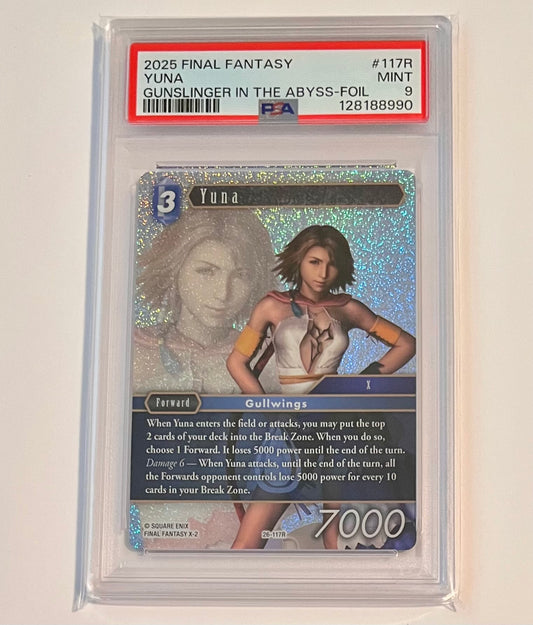 2025 Final Fantasy TCG X-2 Yuna Gunslinger in the Abyss #117R Foil MINT (PSA 9)