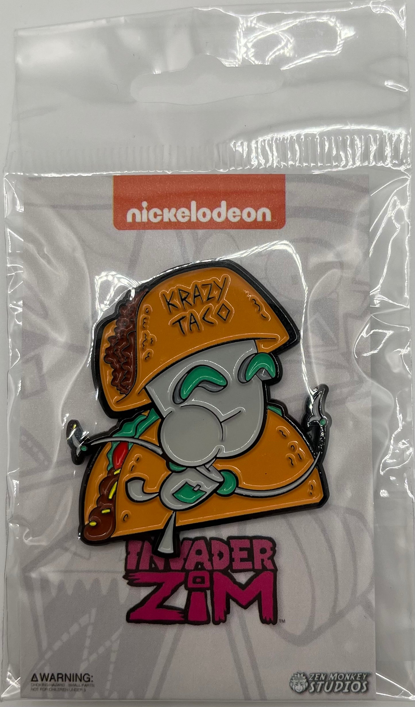 Zen Monkey Studios Invader Zim Crazy Taco Gir Soft Enamel Pin