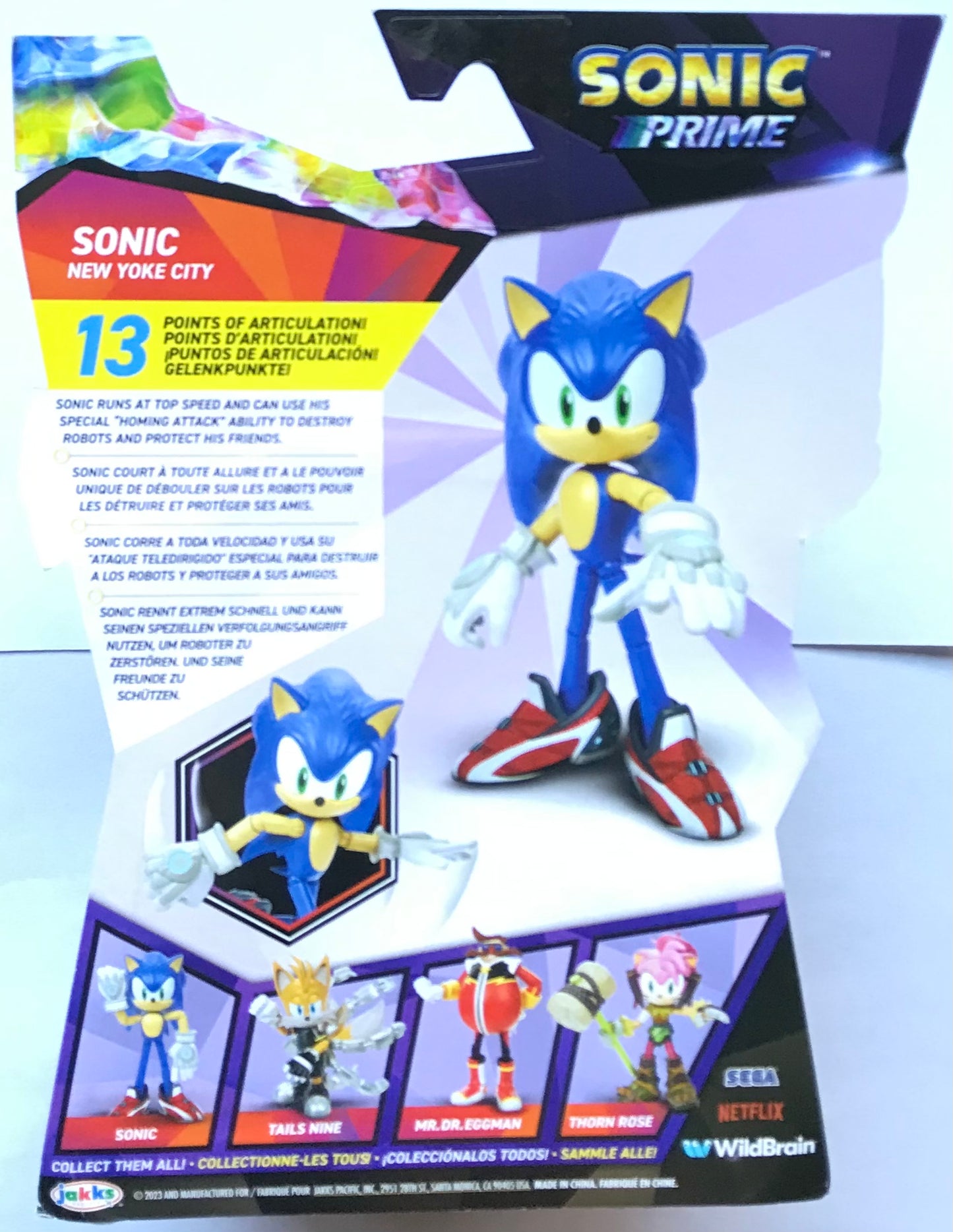 Jakks Netflix Sonic Prime Sonic New Yoke City 5” Inch Figure