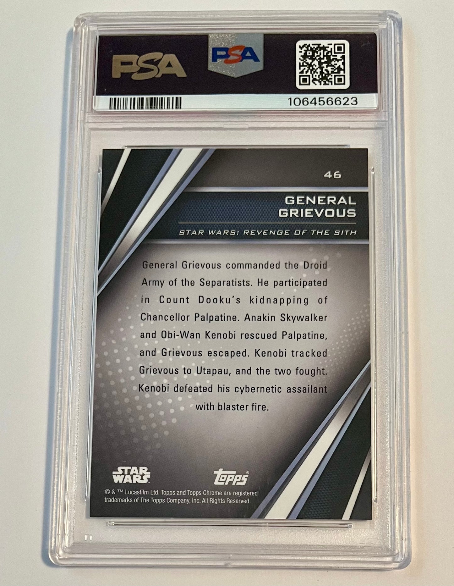 2023 Topps Chrome Black Star Wars General Grievous Magenta Refractor 09/10 #46 MINT (PSA 9)