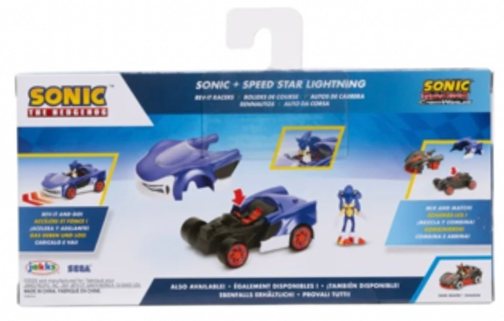 Jakks Sonic Racing Cross Worlds 2.5” Sonic + Speed Star Lightning