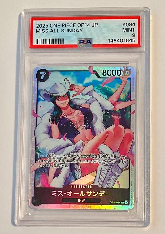 2025 Bandai ONE PIECE CARD GAME OP14 Miss All Sunday #084 Japanese MINT (PSA 9)