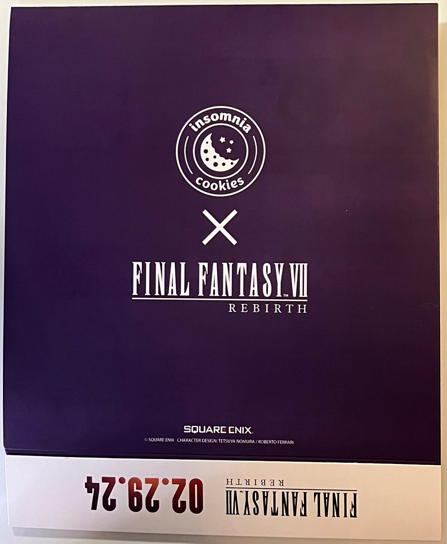 Insomnia Cookies Final Fantasy VII (7) Rebirth Aerith Gainsborough & Tifa Lockhart Limited Edition Cookie Box Sleeve