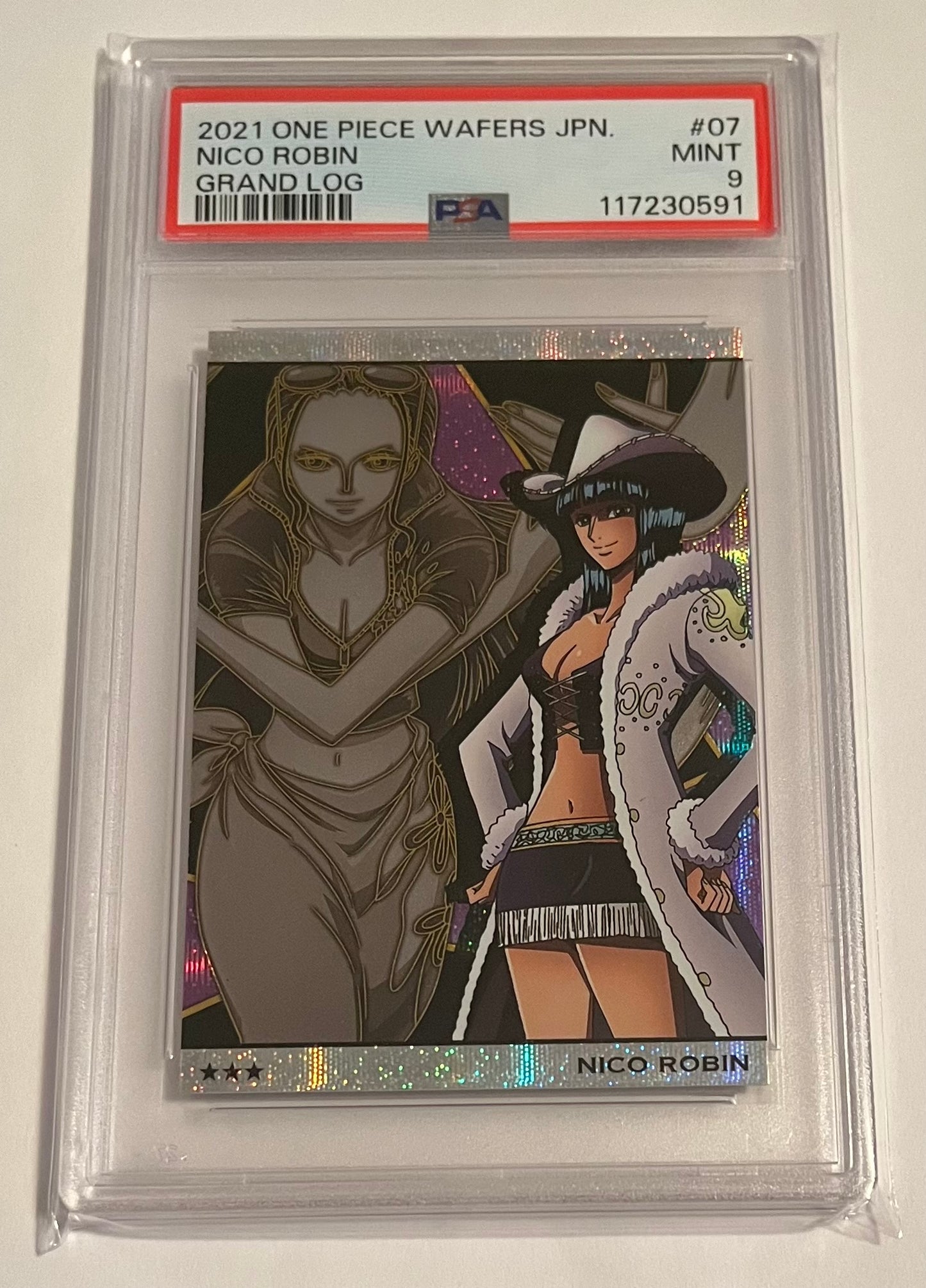 2021 Bandai One Piece Wafers Nico Robin Grand Log #07 Japanese MINT (PSA 9)