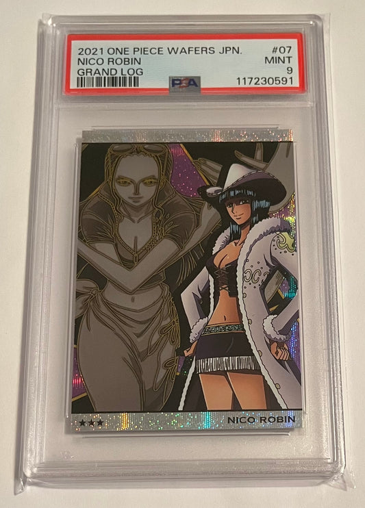 2021 Bandai One Piece Wafers Nico Robin Grand Log #07 Japanese MINT (PSA 9)