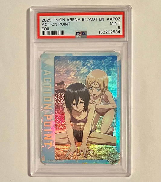 2025 UNION ARENA Booster Attack on Titan Action Point #AP02 Foil MINT (PSA 9)