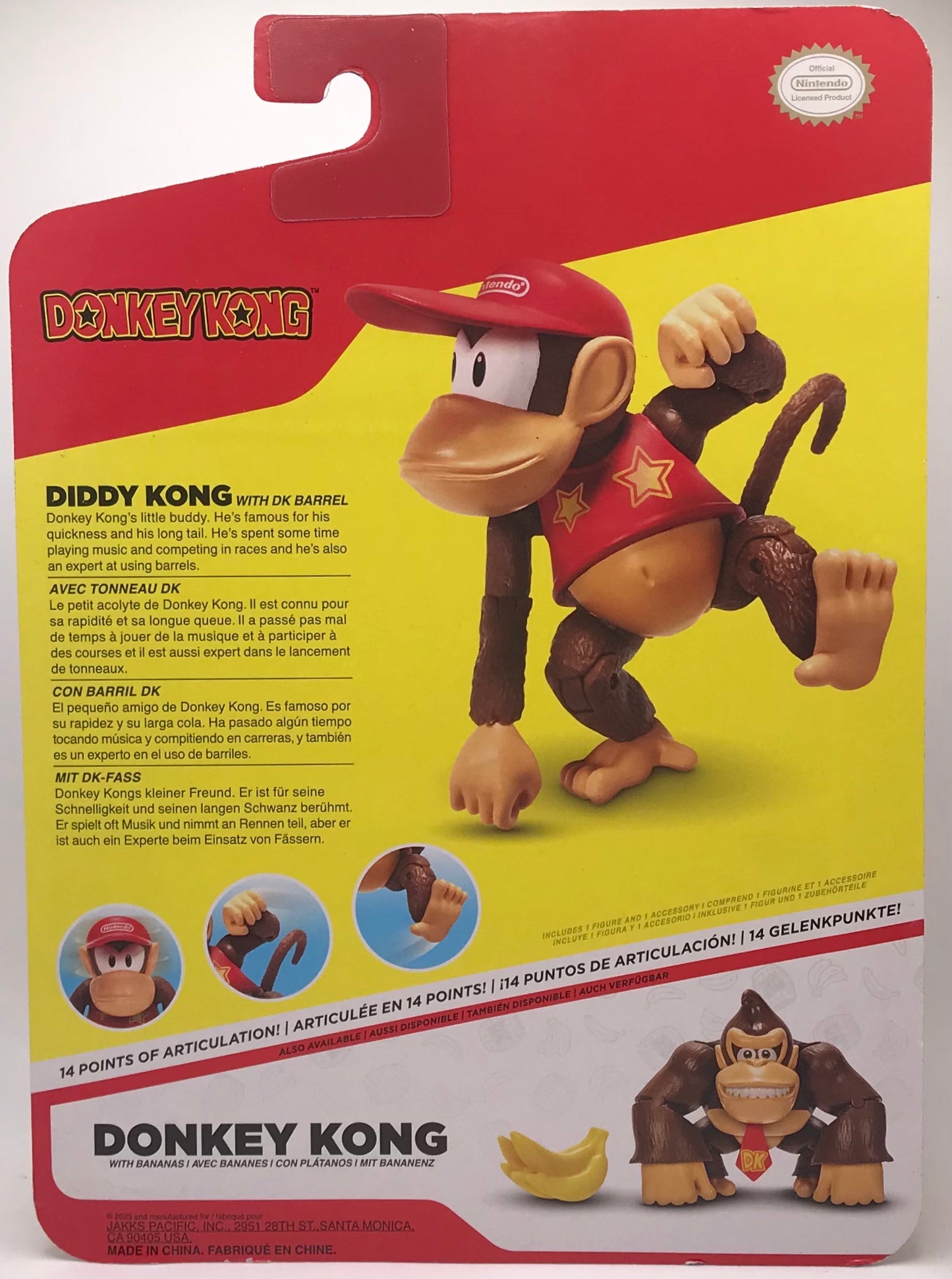 Jakks Pacific Donkey Kong 4" Inch Diddy Kong Action Figure