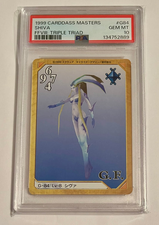 1999 Carddass Masters Final Fantasy FFVIII: Triple Triad Shiva #G84 GEM MT (PSA 10)