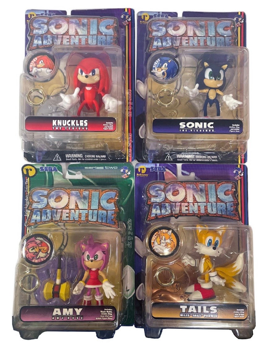 ReSaurus Sonic Adventure Amy Rose, Sonic, Knuckles, and Miles Tails Prower Action Figure BUNDLE/LOT