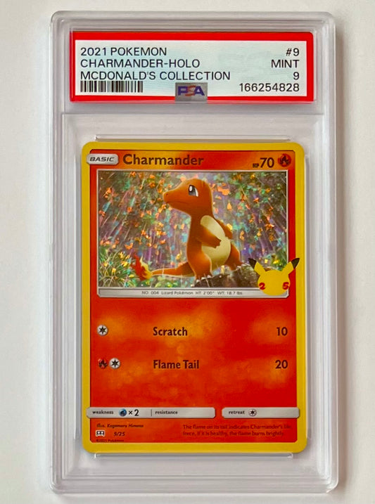 2021 Pokémon TCG McDonald’s Collection 25th Anniversary Charmander #9 Holo MINT (PSA 9)