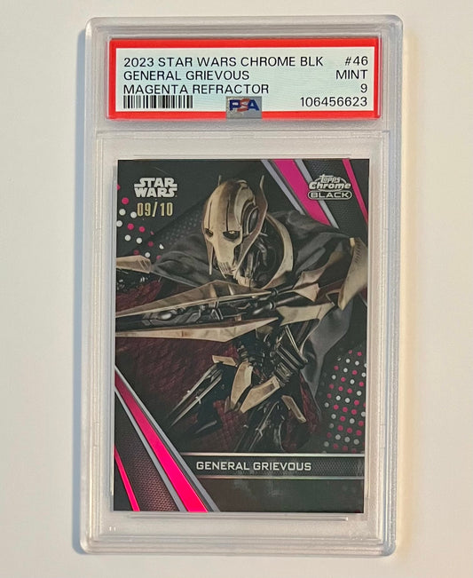 2023 Topps Chrome Black Star Wars General Grievous Magenta Refractor 09/10 #46 MINT (PSA 9)