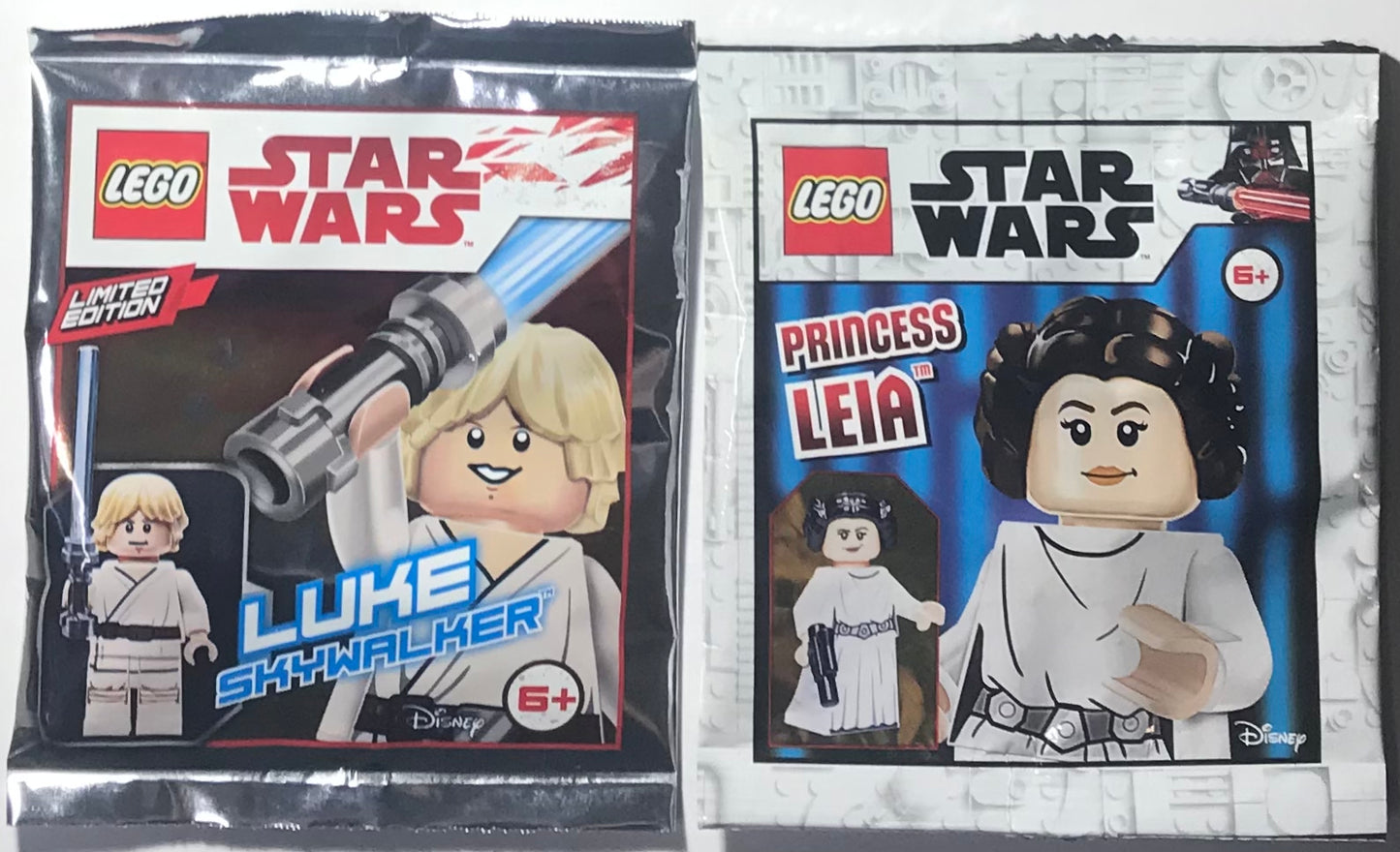 LEGO Star Wars Luke & Leia Minifigure Foil Pack Bag BUNDLE/LOT