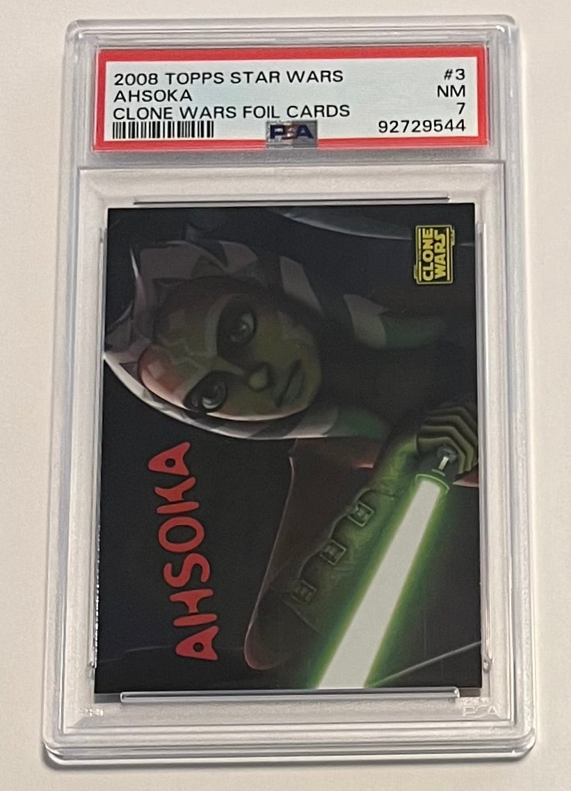 2008 Topps Star Wars The Clone Wars Ahsoka Foil Cards #3 NM (PSA 7)
