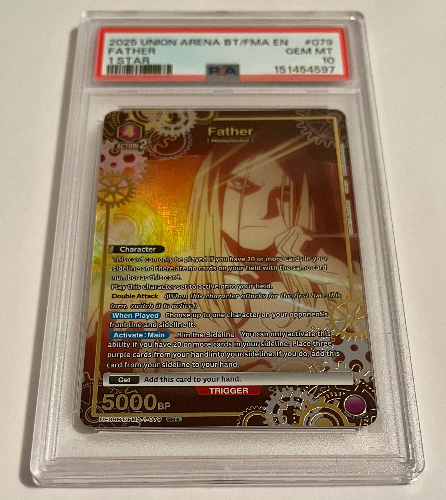 2025 UNION ARENA Booster Fullmetal Alchemist Father #079 1 Star GEM MT (PSA 10)