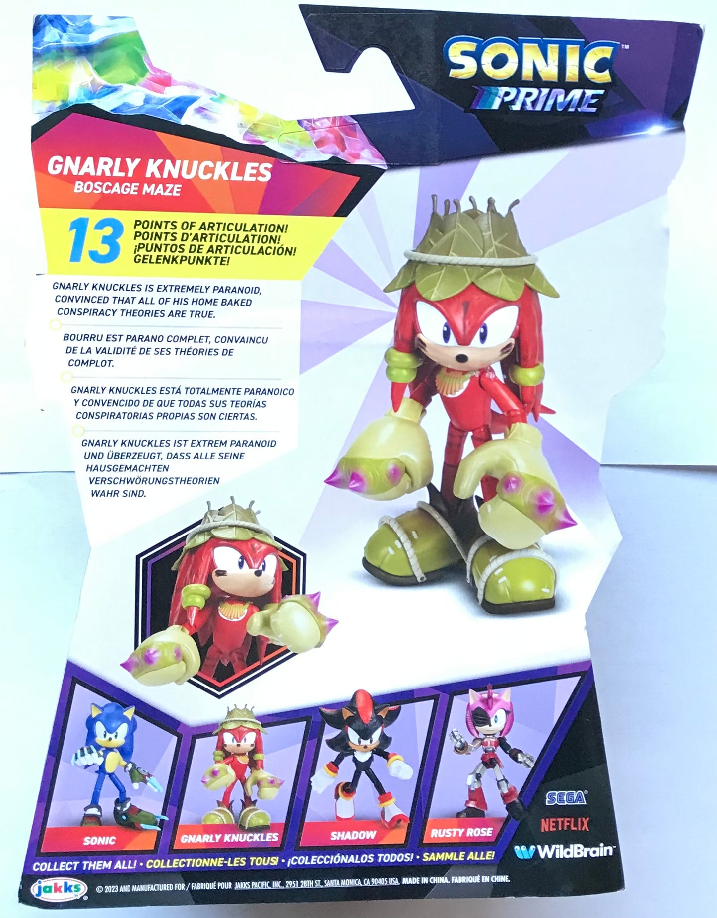 Jakks Netflix Sonic Prime Gnarly Knuckles Boscage Maze 5” Inch Figure