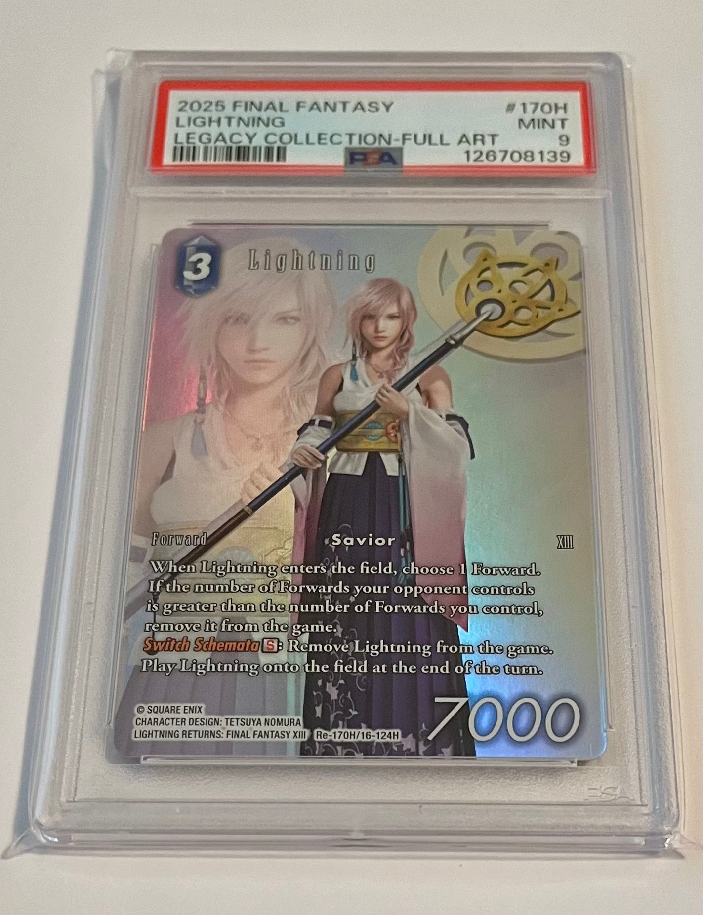 2025 Final Fantasy TCG Legacy Collection XIII Lightning Full Art #170H MINT (PSA 9)