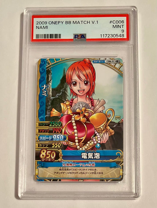 2009 Bandai Carddass One Piece One Py Berry Berry Match Nami Volume 1 #C006 Japanese MINT (PSA 9)