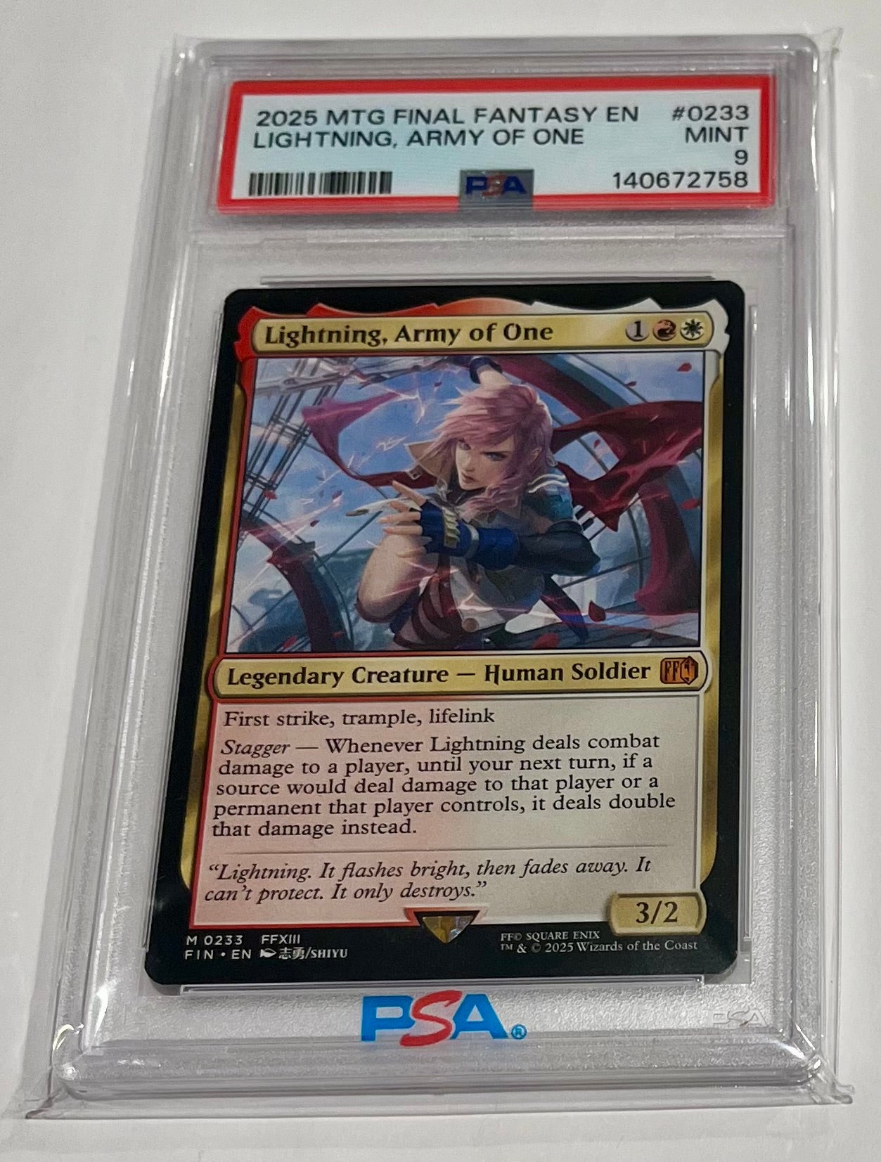 2025 MTG Final Fantasy XIII Lightning, Army of One #0233 MINT (PSA 9)