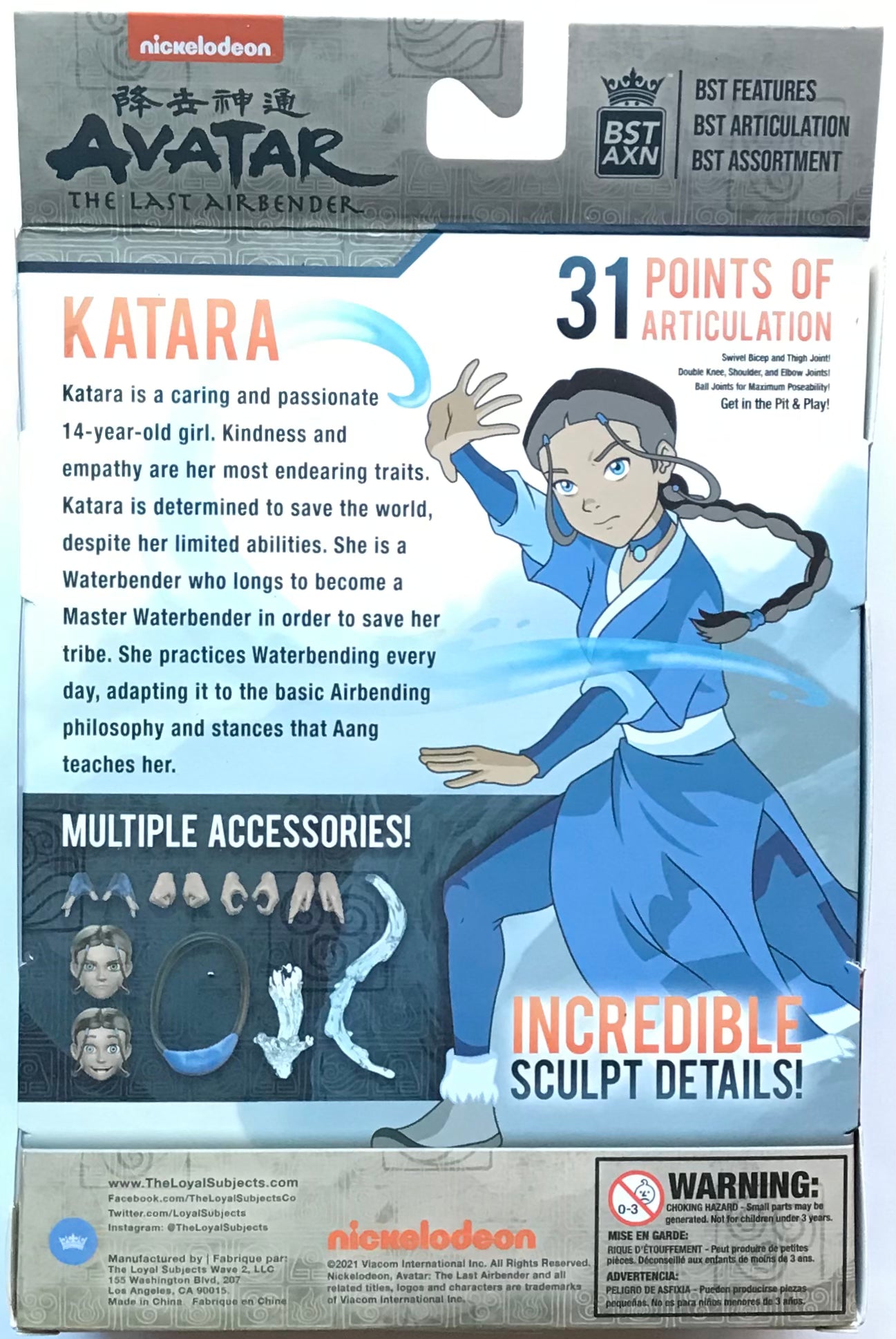 The Loyal Subjects BST AXN Avatar: The Last Airbender Katara Action Figure with Accessories