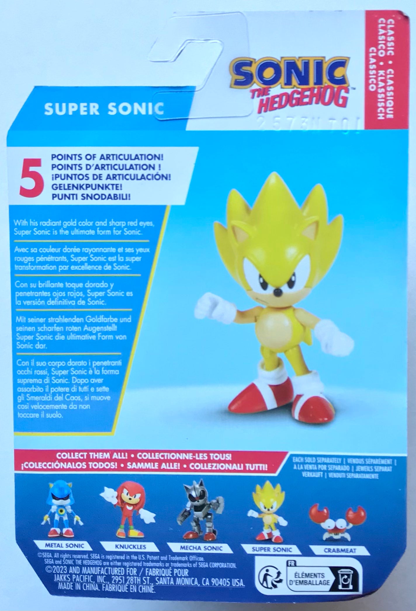Jakks Sonic 2.5" Inch Wave 15 Classic Super Sonic Figure