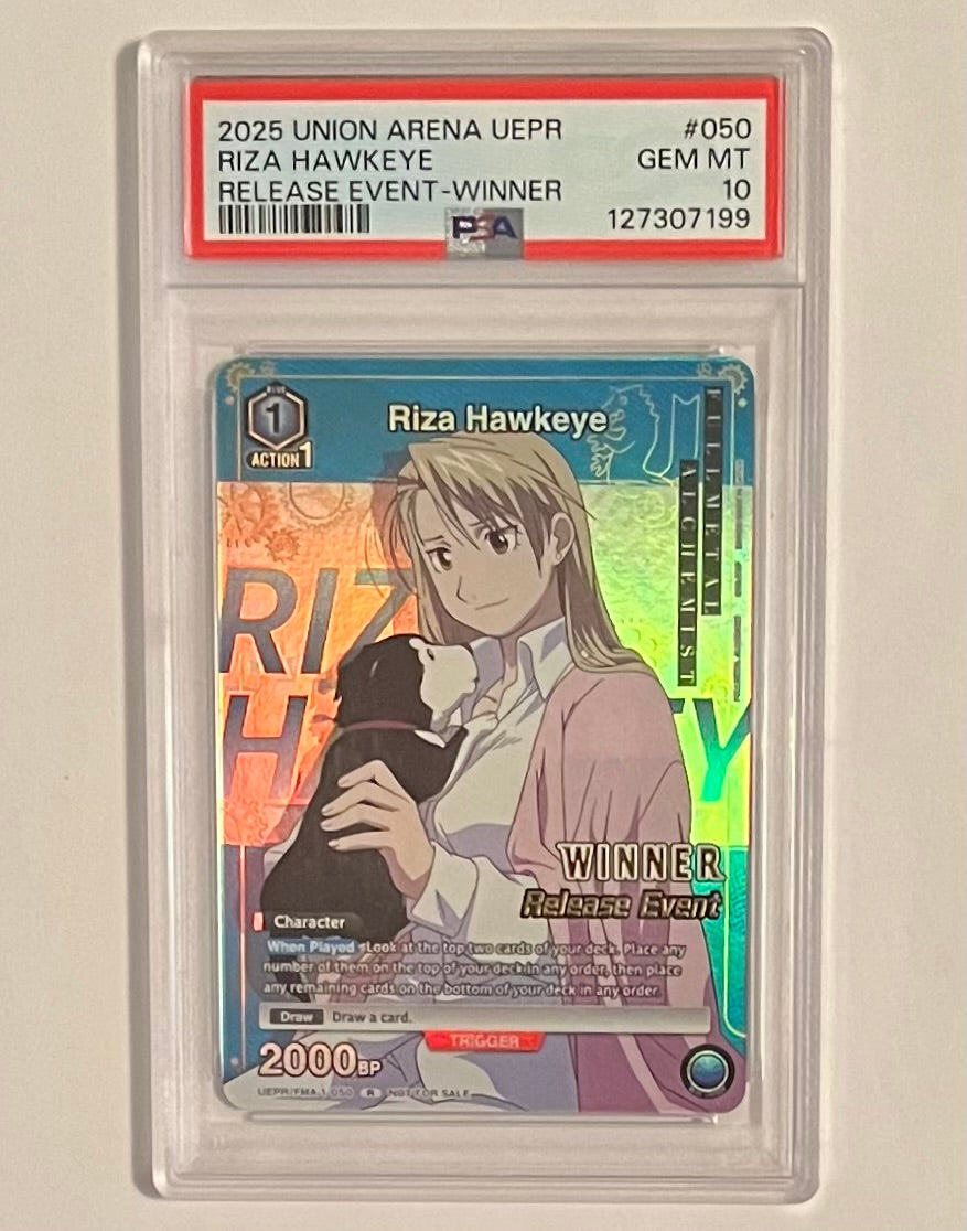 2025 UNION ARENA Fullmetal Alchemist UEPR Riza Hawkeye Release Event Winner #050 GEM MT (PSA 10)