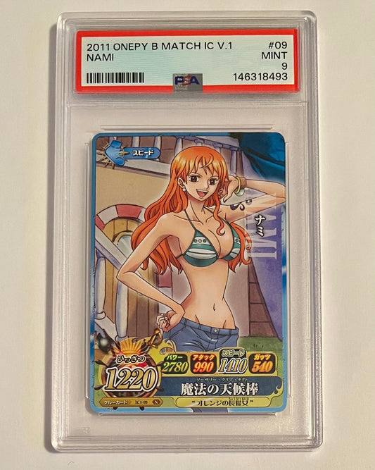 2011 Bandai Carddass One Piece One Py Berry Match IC! Nami Volume 1 #09 Japanese MINT (PSA 9)