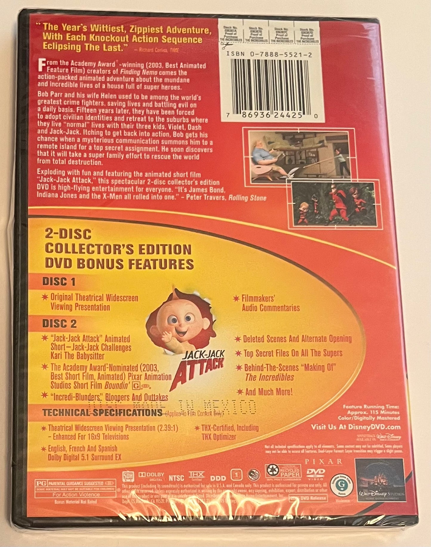 Disney Pixar The Incredibles DVD 2-Disc Collector’s Edition