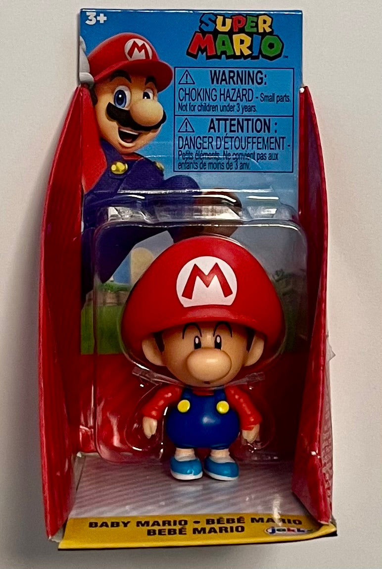 Jakks Super Mario Baby Mario 2.5” Inch Articulated Figure Checklane (B Condition)